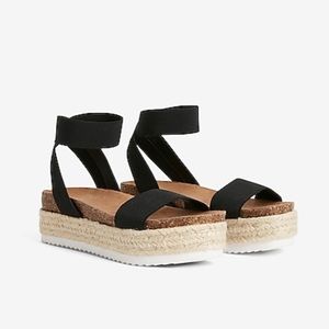 Stretch Strap Platform Espadrille Sandals